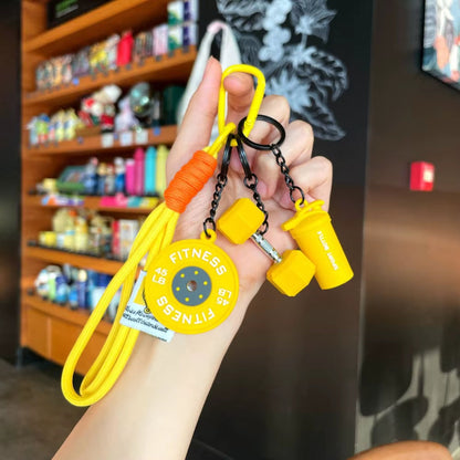 Detachable Barbell Plates Keychain Dopamine INS Simulation Dumbbells Keyring Water Cups Creative Fitness Series Pendant Friends